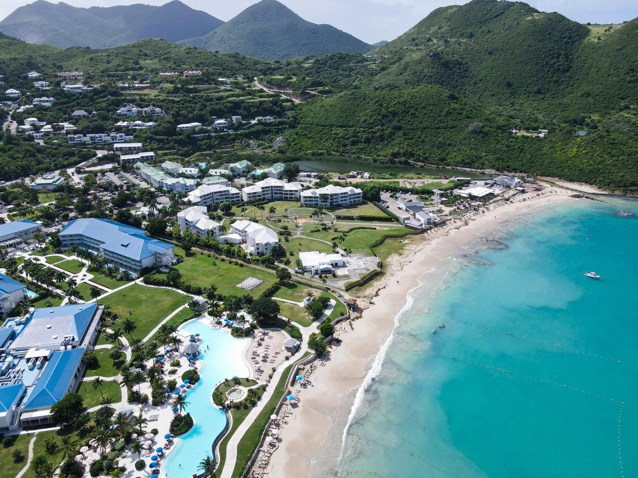Anse Marcel bay and the turquoise Caribbean Sea